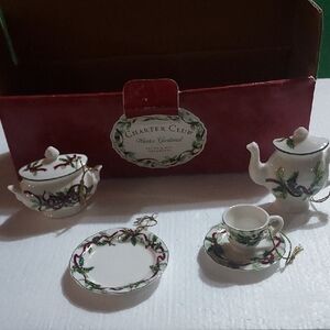MINI Charter Club Winter Garland Tea Set - White and Purple